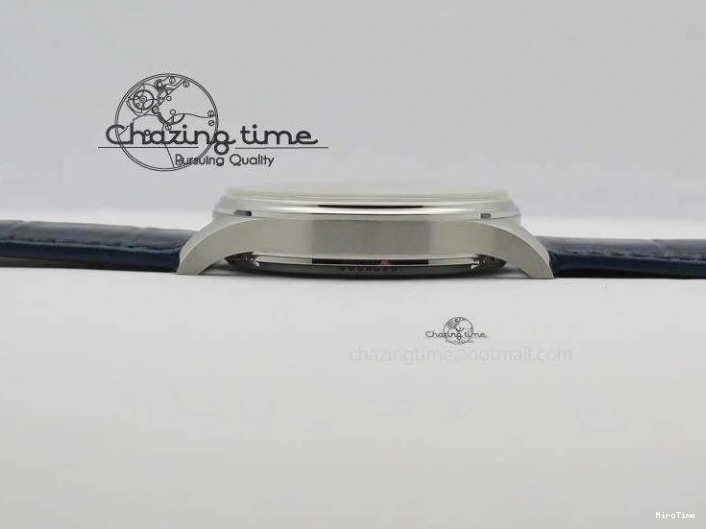 MIROTIME 0421 Portuguese IW5444 SS White Dial Blue Numbers On Blue Leather Strap A Modern 7258